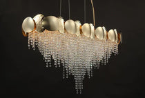 Amadeo Oval Brass Crystal Chandelier