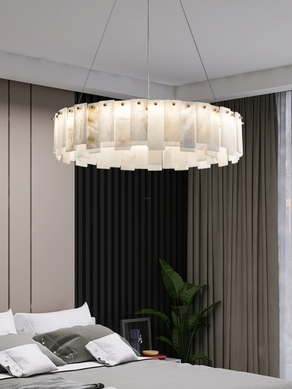 Halos Alabaster Round/Square Chandelier