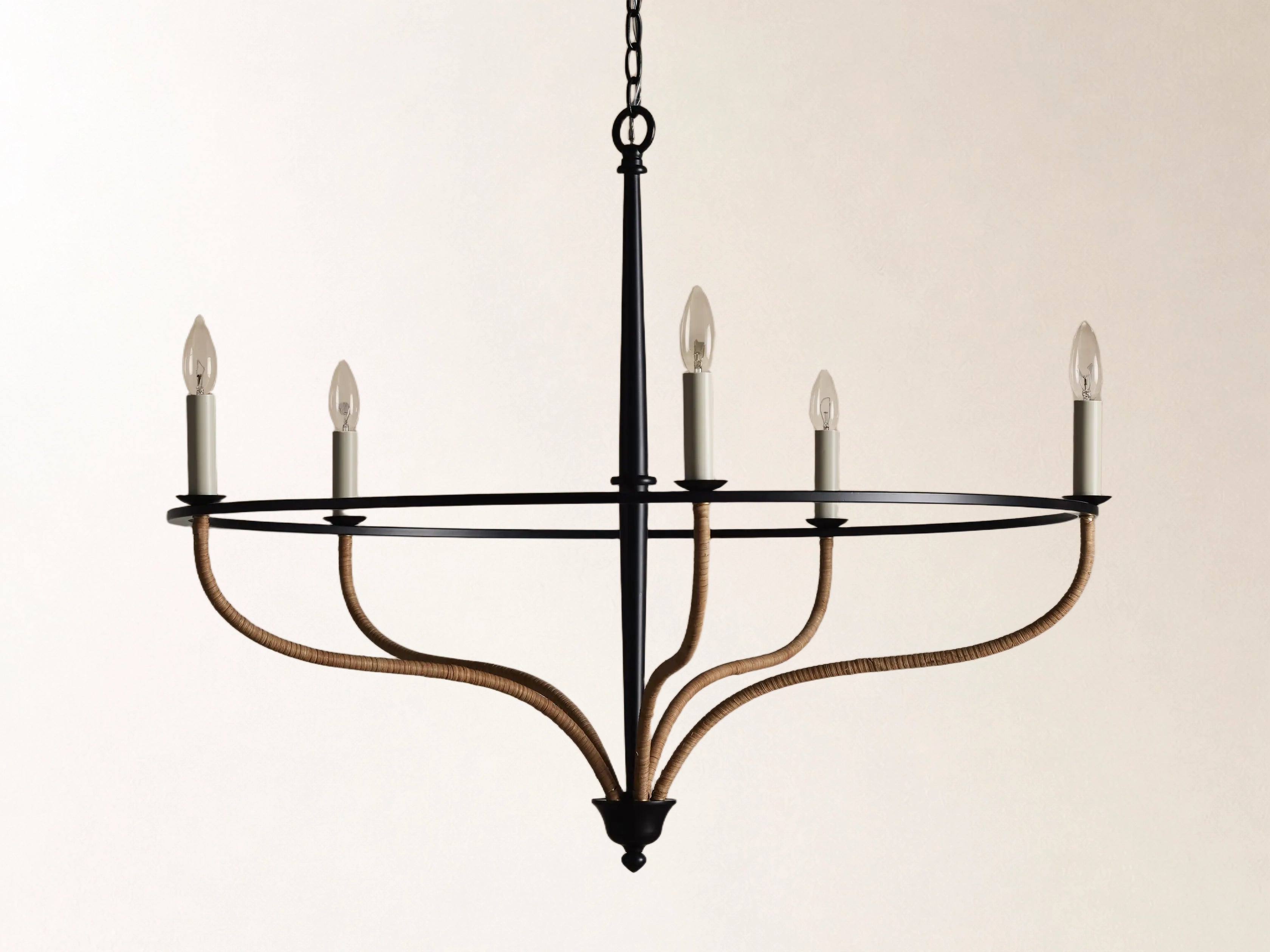 Rosalind Rattan Chandelier in Black Secondary image