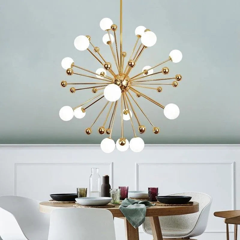 CAMILA GOLD AND WHITE  CHANDELIER D 40"