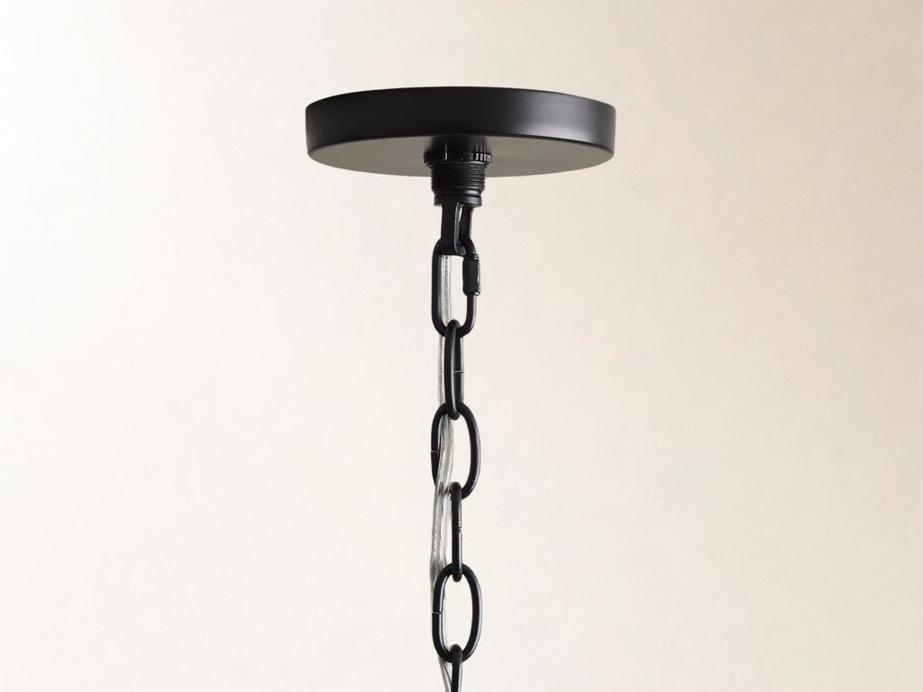 Rosalind Rattan Chandelier in Black