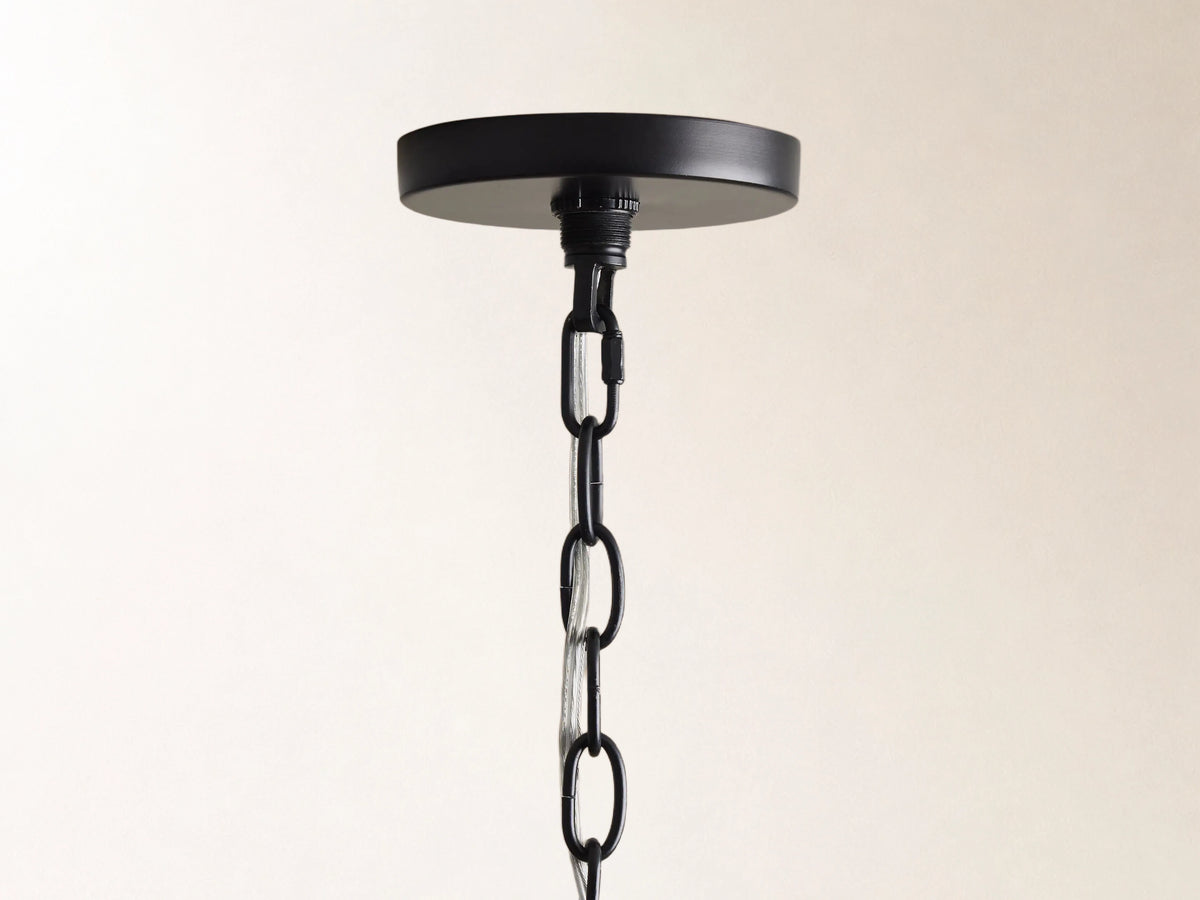 Rosalind Rattan Chandelier in Black