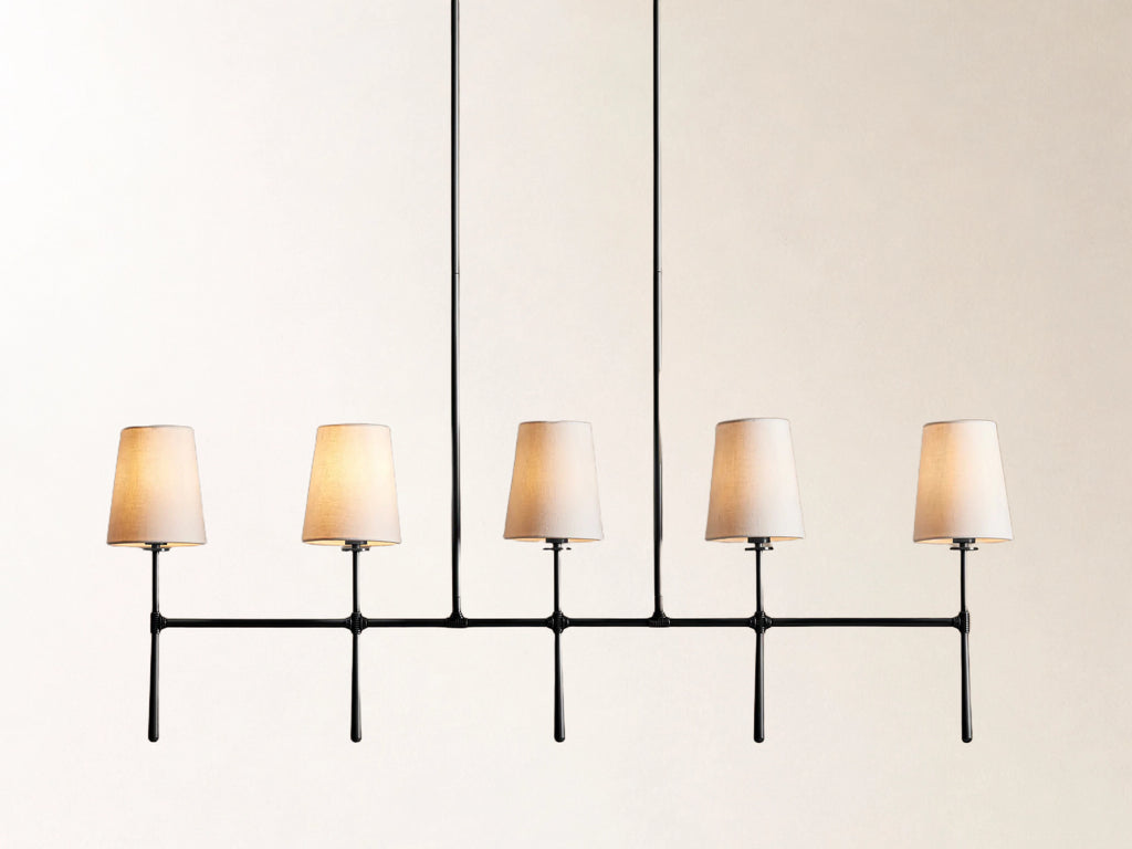Rhodes 5 Light Linear Chandelier in Bronze
