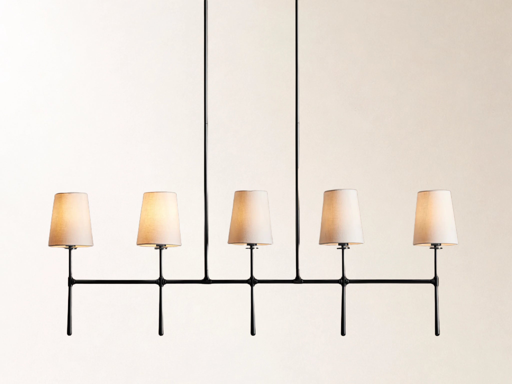 Rhodes 5 Light Linear Chandelier in Bronze