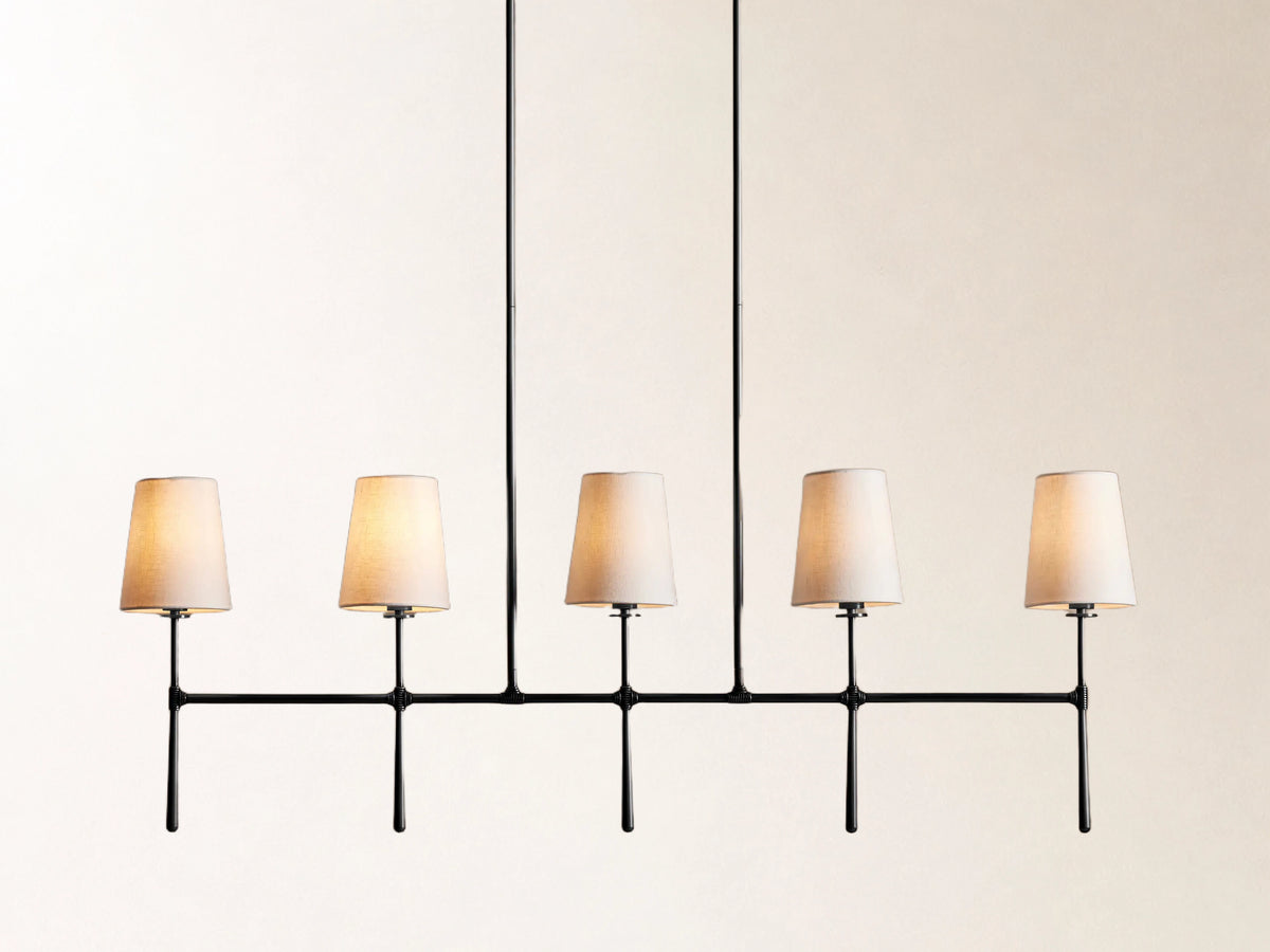 Rhodes 5 Light Linear Chandelier in Bronze Main image