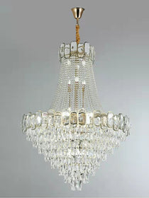 Foyer Staircase Chandelier Luxury K9 Crystal Ceiling Light For Living Room / Hallway