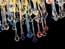 Raindrop Colorful Crystal Long Dining Branch Chandelier