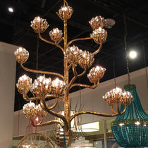 Luxury Branch Flower Chandelier in Gold for Living Room Staircase and Bedroom Lighting