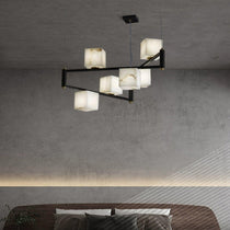 Alabaster Square Box Chandelier with 4/5/6/8/9 heads