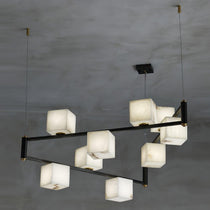 Alabaster Square Box Chandelier with 4/5/6/8/9 heads