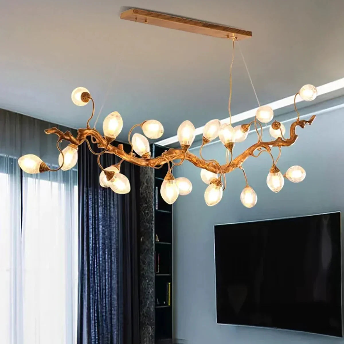 Art Clear Elegance Bubble Branch Linear Chandelier