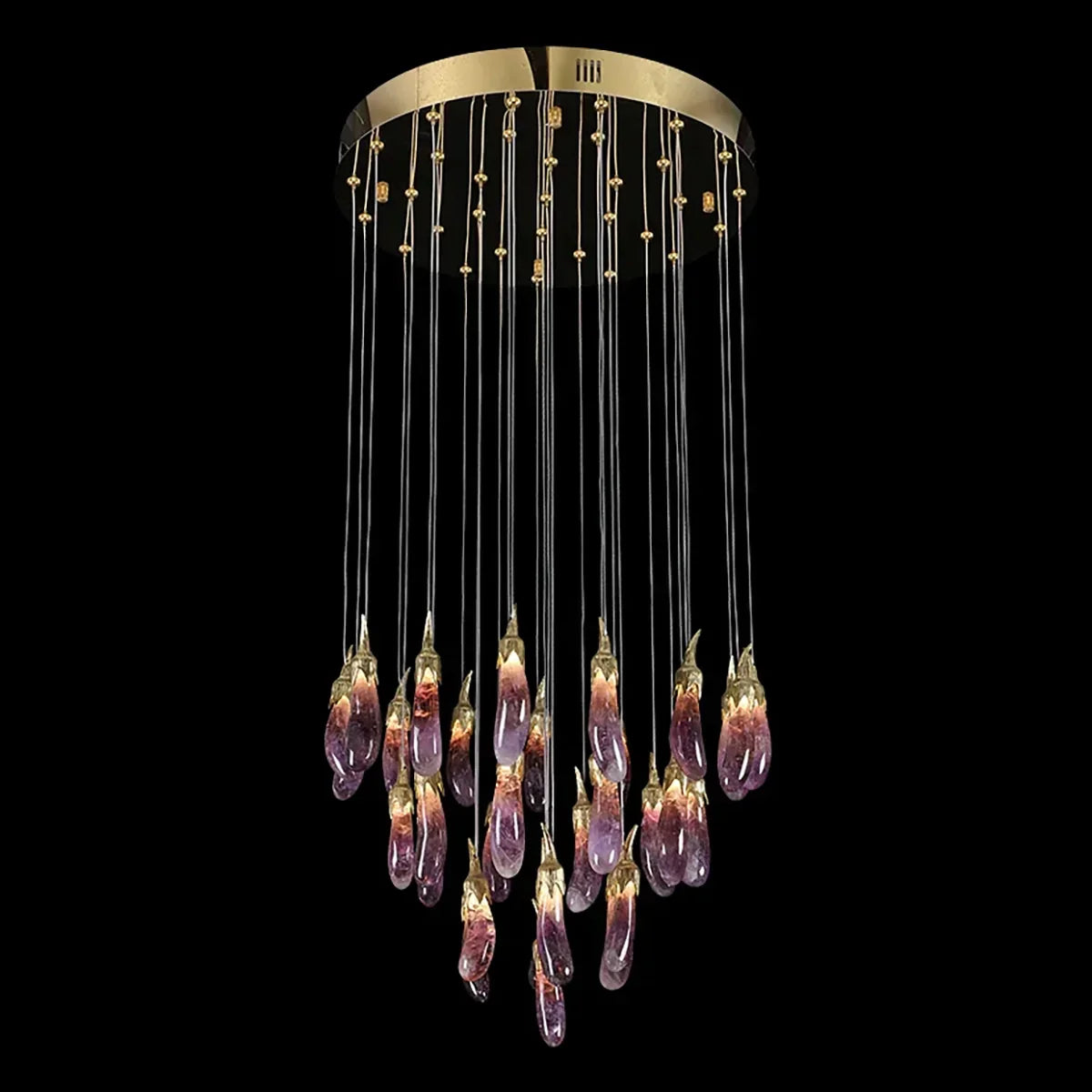 Eggplant-shaped Chandelier Purple Color Secondary image