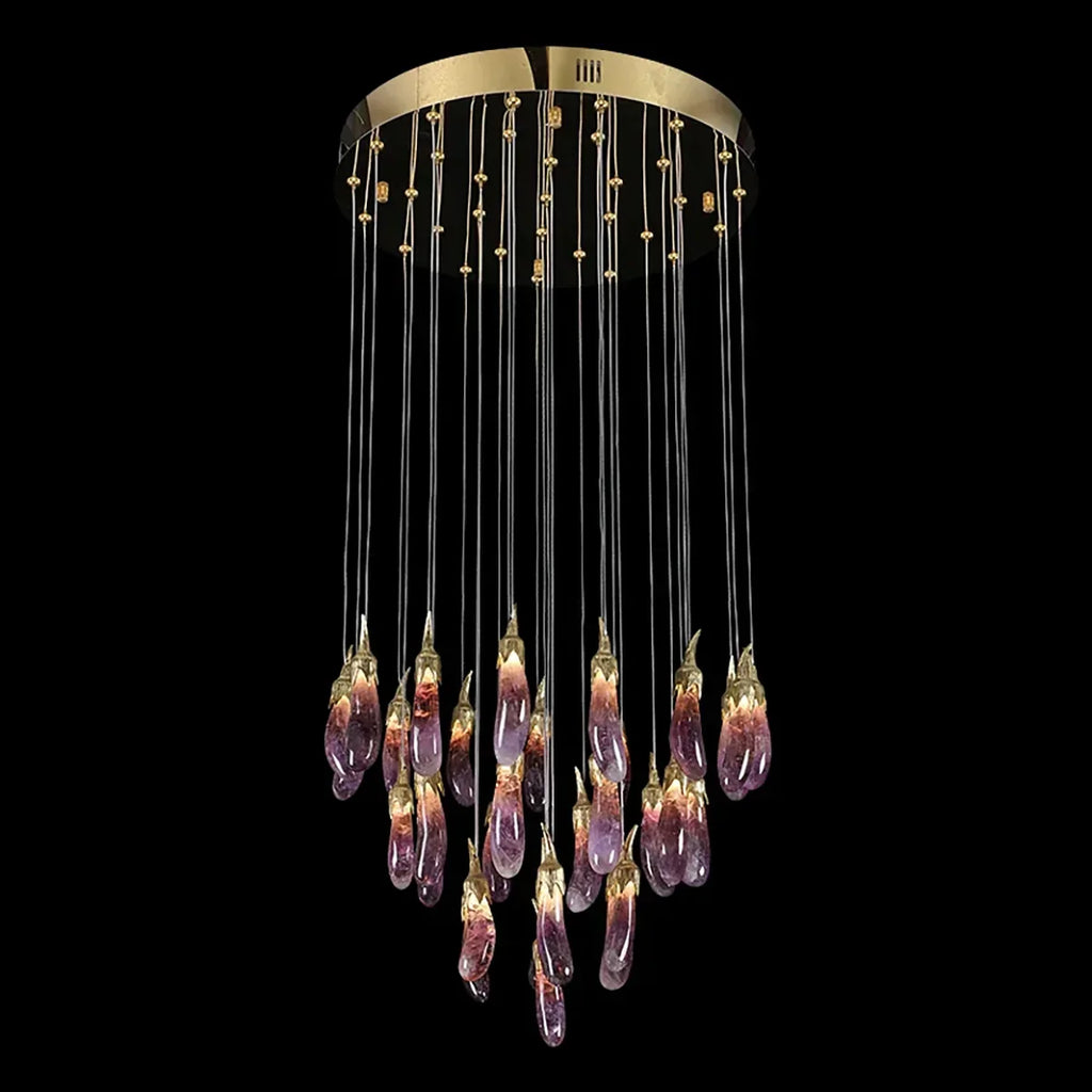 Eggplant-shaped Chandelier Purple Color