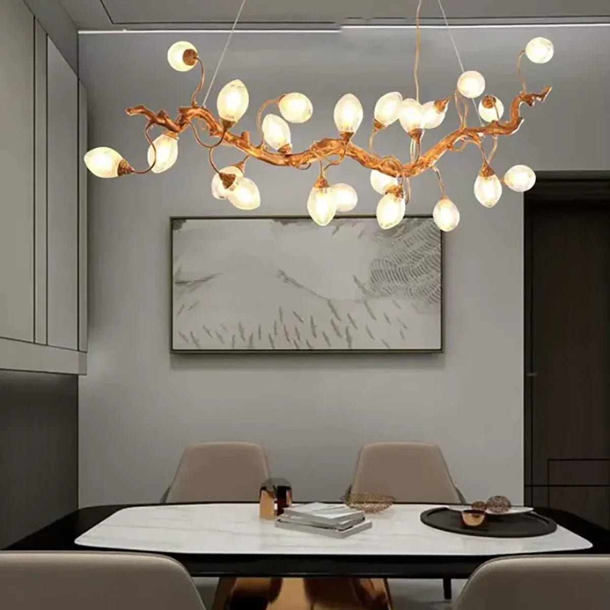 Art Clear Elegance Bubble Branch Linear Chandelier