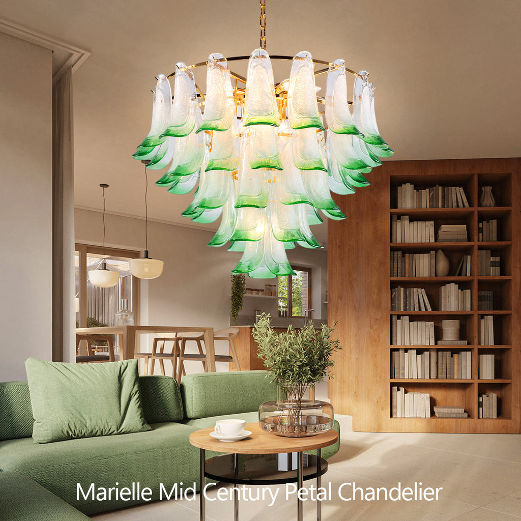 Murano Glass Mid Century Petal Chandelier