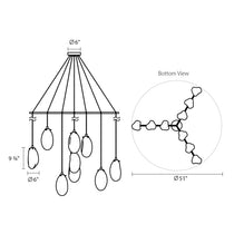 Fluid Bracket Pendant Chandelier 9-Light