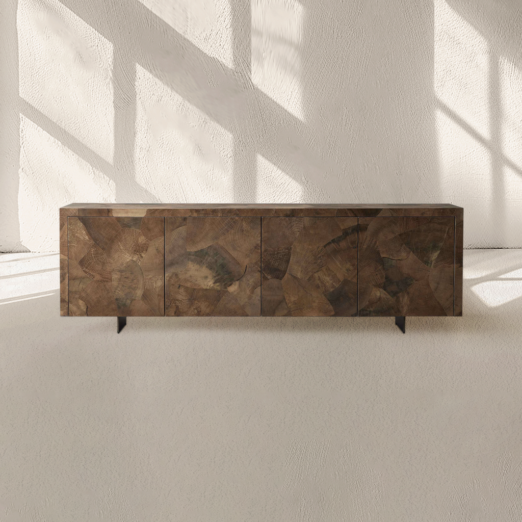 Loranco Salvaged Ash Sideboard Wood Buffet Cabinet Table Living Room Entryways TV Cabinet