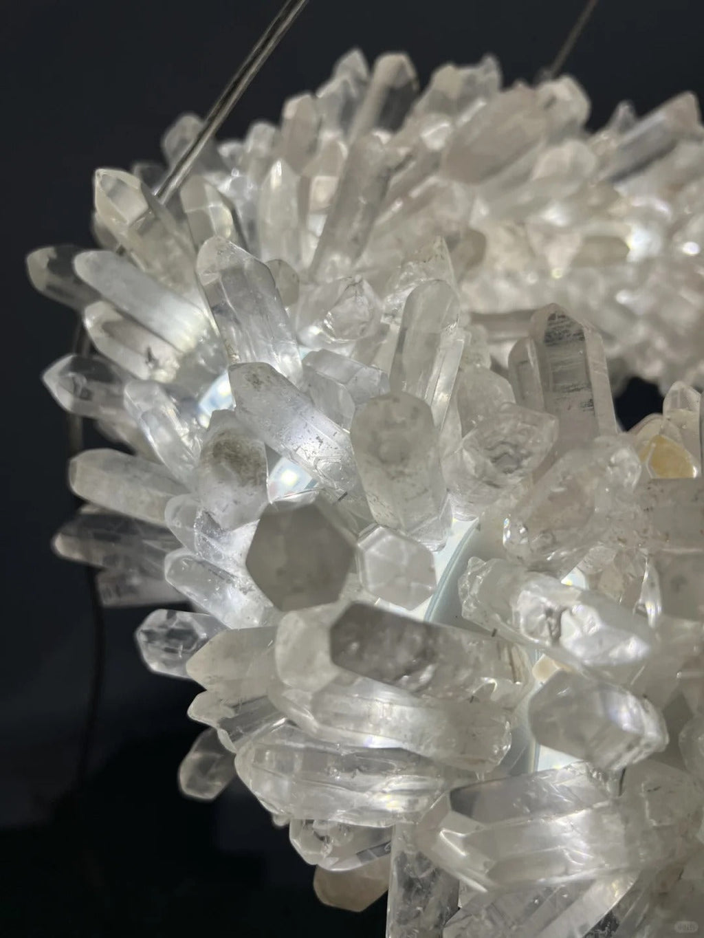 Cervine Quartz Stone Oval Clear Geode Quartz Crystal Chandelier 47"