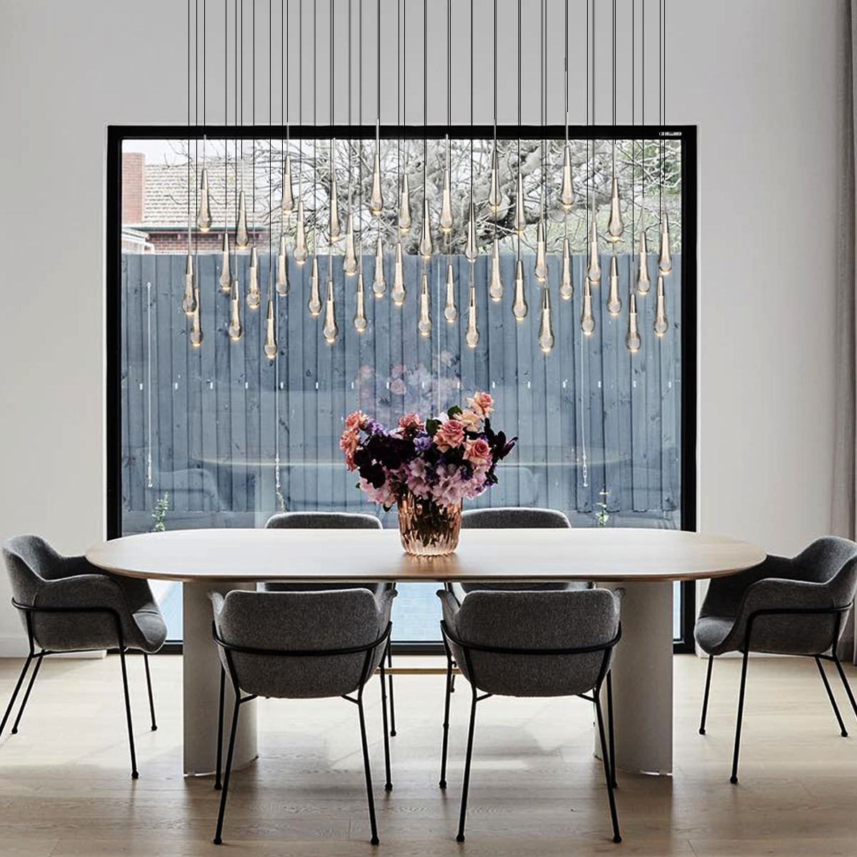 Soltaire Crystal Linear Chandelier 37" 50" 60" 70" 87" 120"W