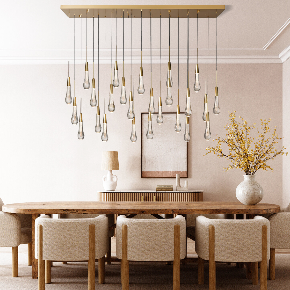 Soltaire Crystal Linear Chandelier 37" 50" 60" 70" 87" 120"W