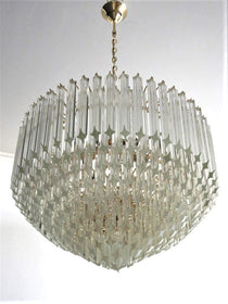 Murano Glass Chandelier – Quadriedri – 265 prisms – Transparent