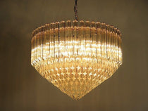 Murano Glass Chandelier – Quadriedri – 265 prisms – Transparent