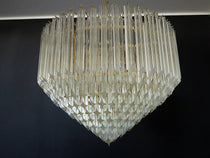 Murano Glass Chandelier – Quadriedri – 265 prisms – Transparent