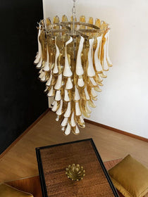 Murano Glass Chandelier – 83 petals – Caramel