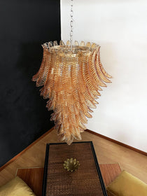 Elegant Rosalind Murano Amber Chandelier - CasaraHouse