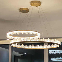 Cervine Quartz Stone Round Chandelier 36"