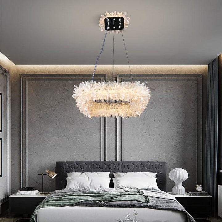 Cervine Quartz Stone Square Geode Quartz Crystal Chandelier