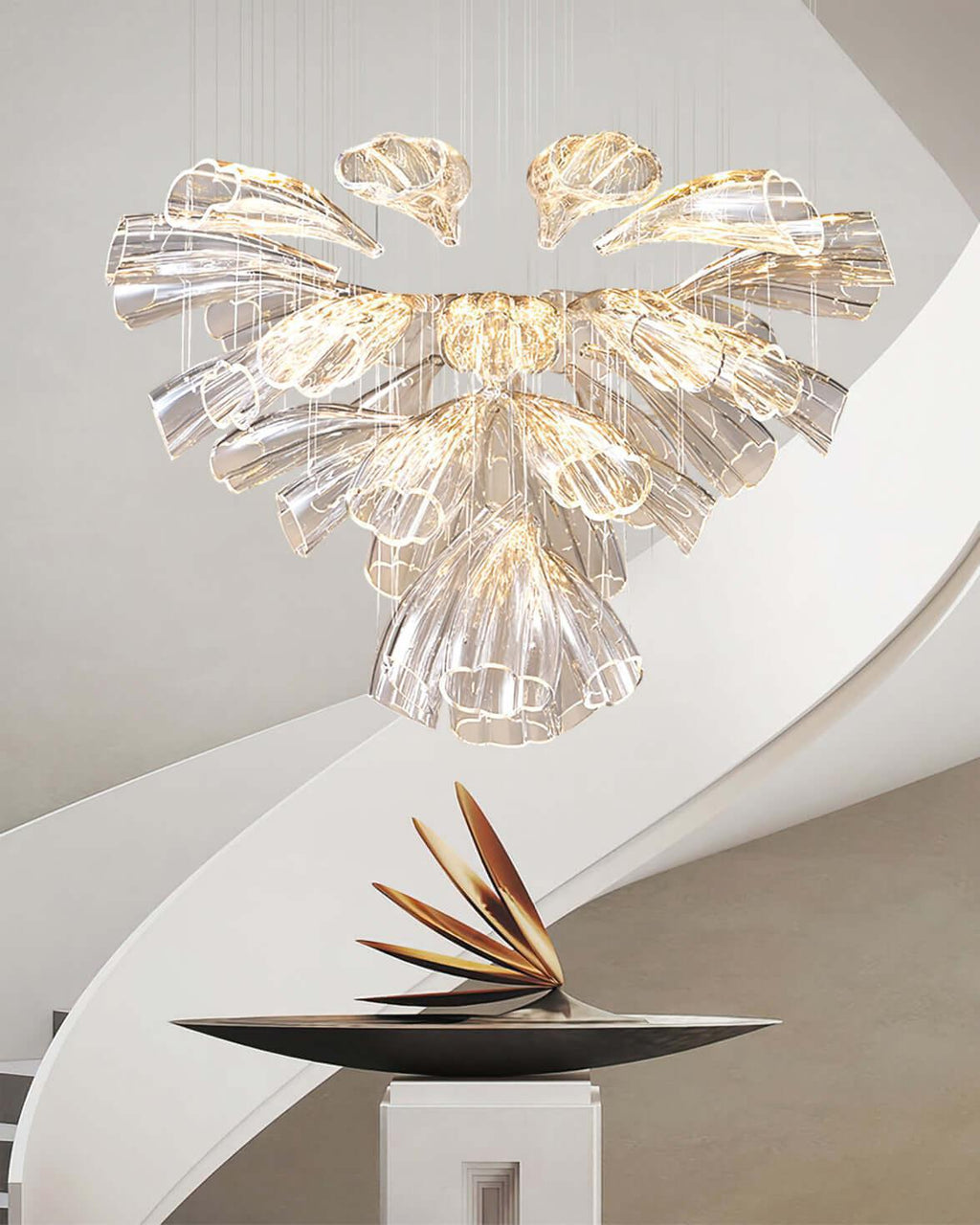 Glass Lotus Chandelier