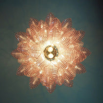 Murano Pink Glass Leaf Chandelier