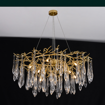 Iris Raindrop Round Branch Crystal Chandelier