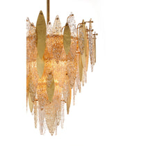 Sylva Champagne Gold Crystal Leaf Chandelier 24'' 33''D