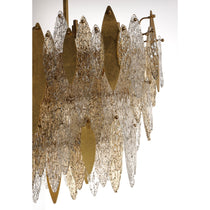 Sylva Champagne Gold Crystal Leaf 18-Light Linear Chandelier 40''L