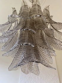 Murano Chandelier – 36 glass leaves – Smoked