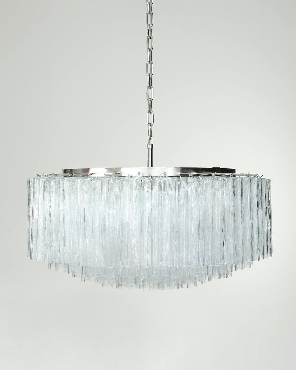 Murano Glass Chandelier – 101 Tuber – Textured – Transparent