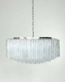 Murano Glass Chandelier – 101 Tuber – Textured – Transparent