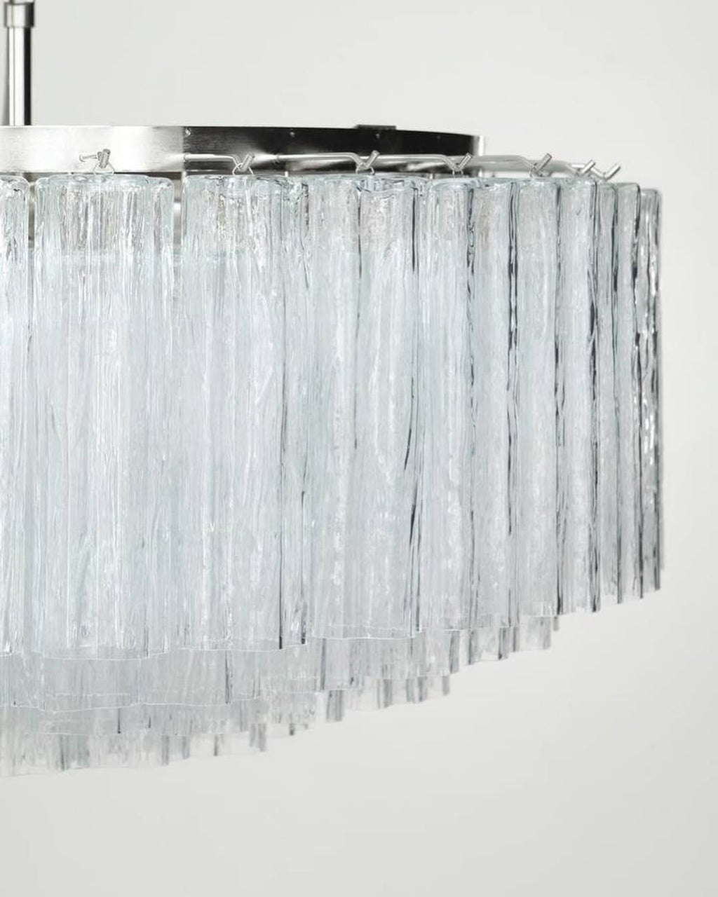 Murano Glass Chandelier – 101 Tuber – Textured – Transparent