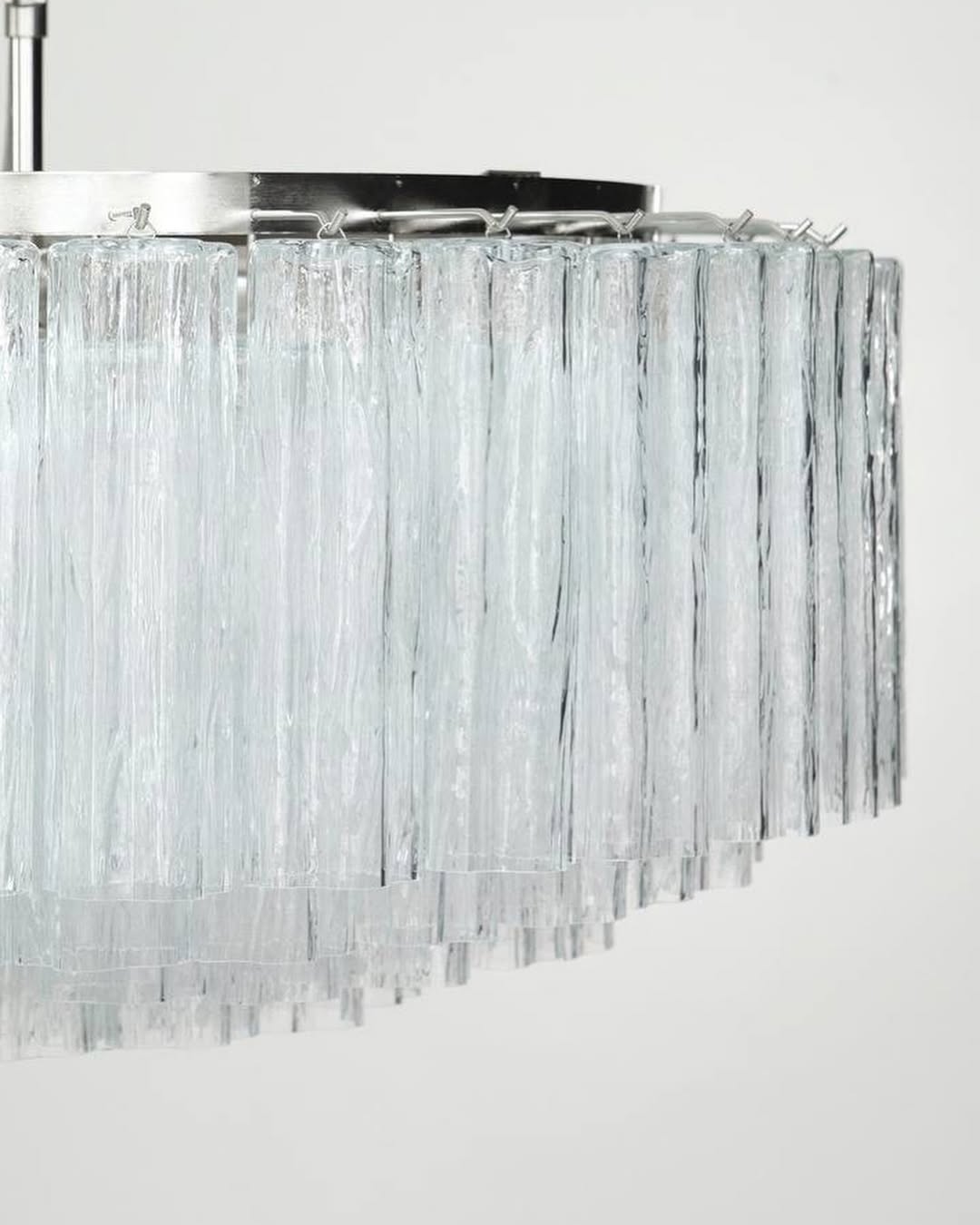 Murano Glass Chandelier – 101 Tuber – Textured – Transparent