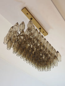 Murano Chandelier – Poliedri – 84 glasses – Smoked
