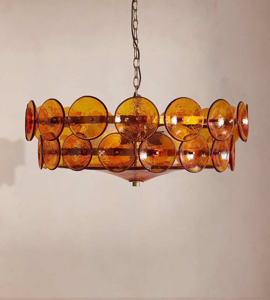 Solaris Disc Murano Glass Chandelier