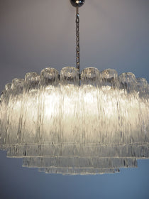 Murano Glass Chandelier – 101 Tuber – Textured – Transparent