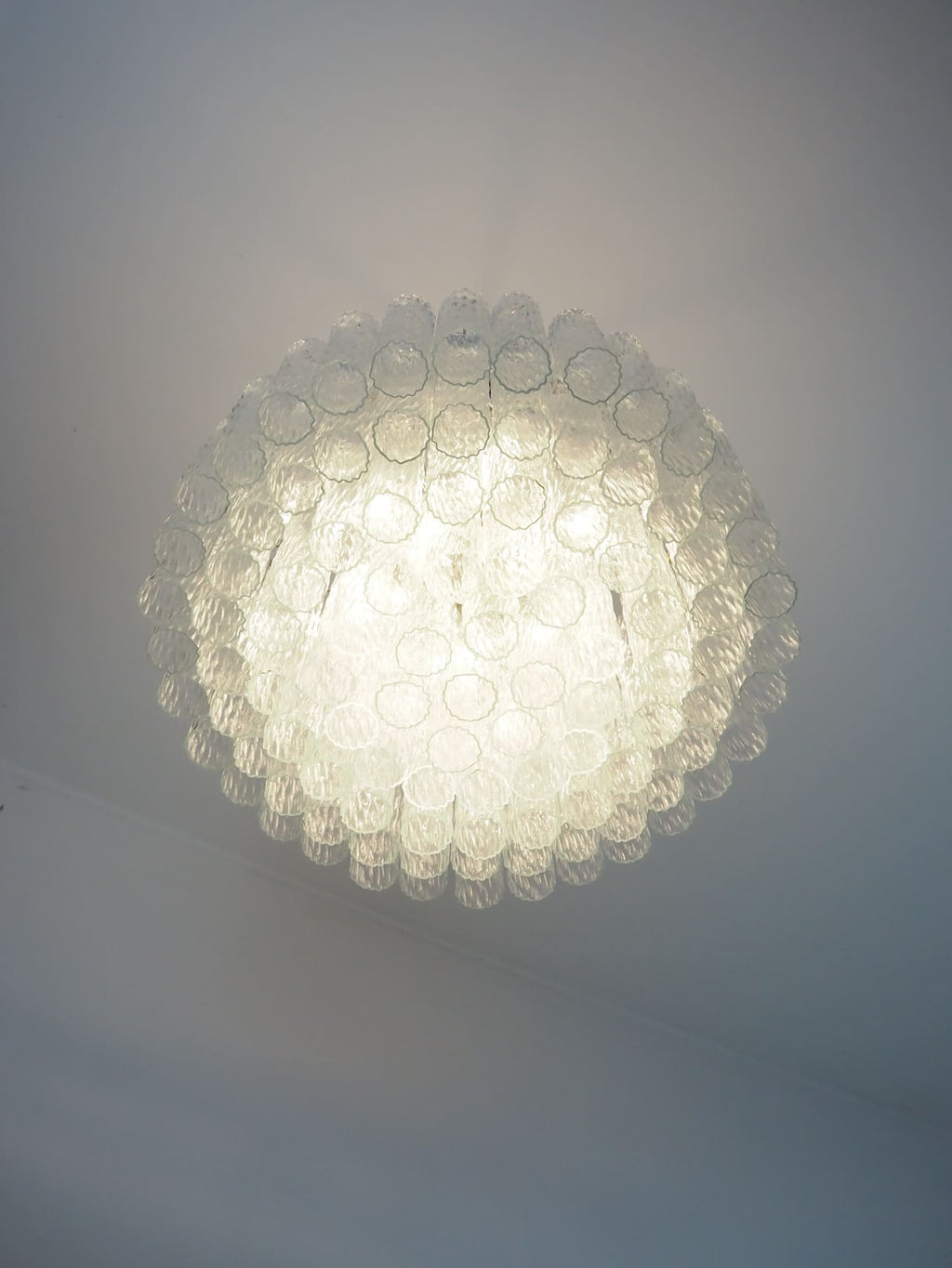 Murano Glass Chandelier – 101 Tuber – Textured – Transparent