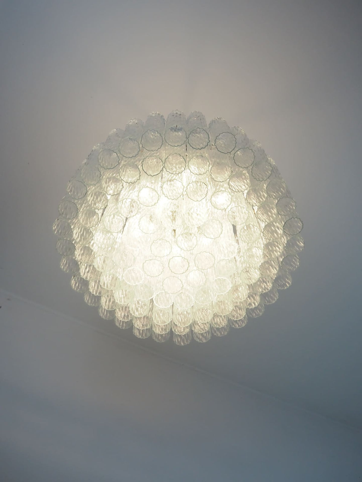 Murano Glass Chandelier – 101 Tuber – Textured – Transparent