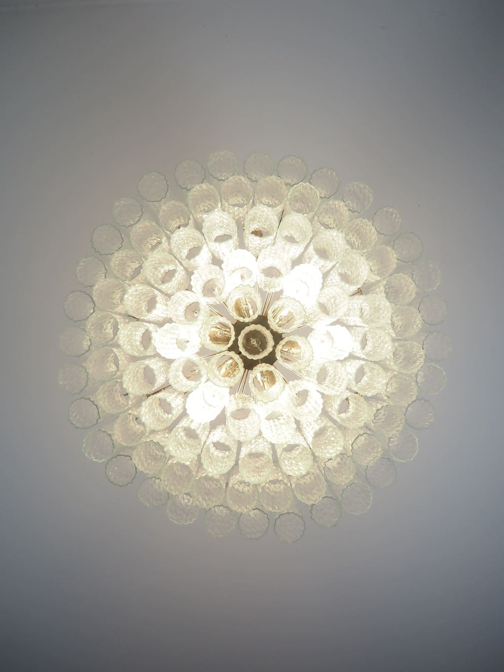 Murano Glass Chandelier – 101 Tuber – Textured – Transparent