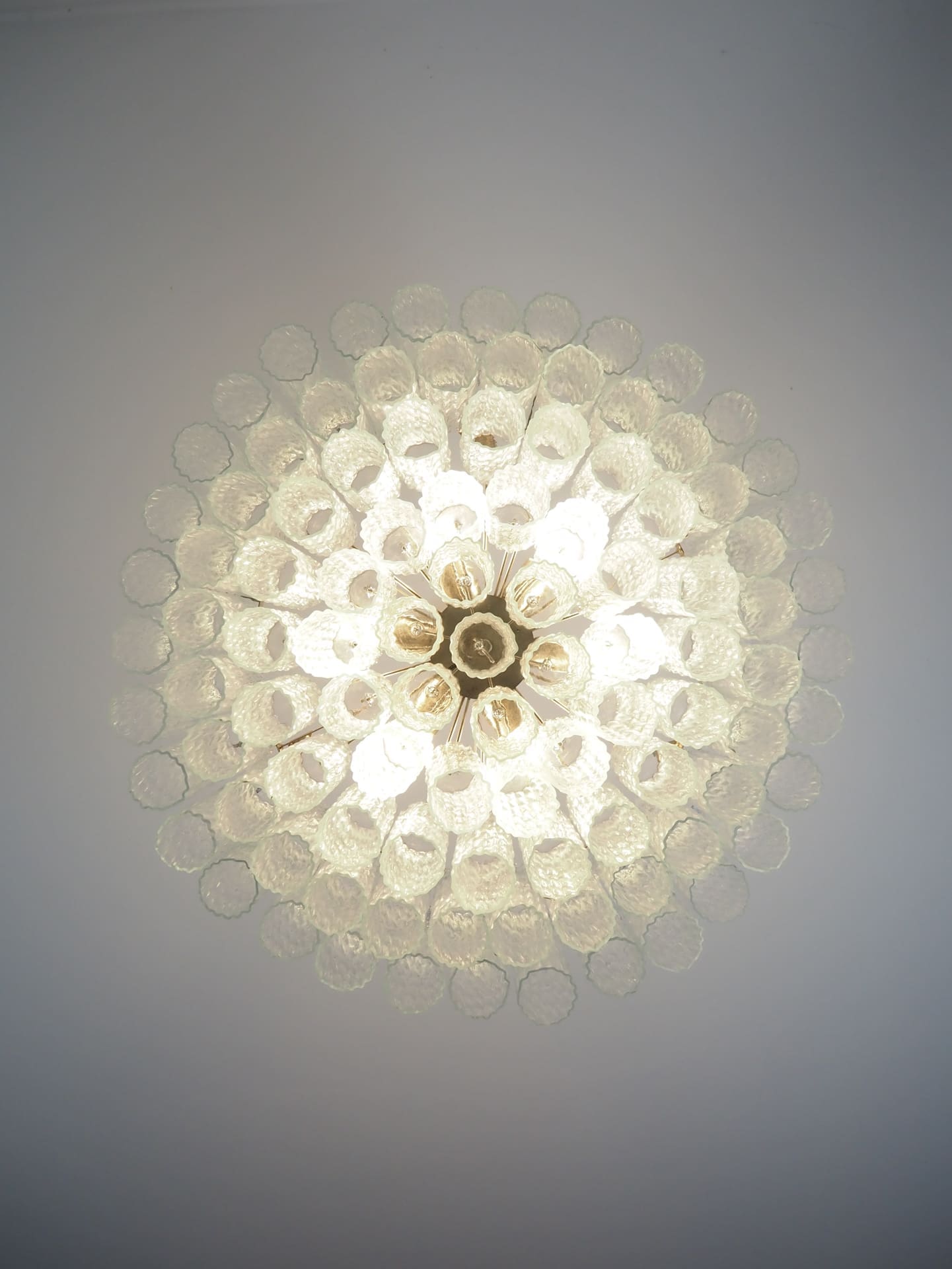Murano Glass Chandelier – 101 Tuber – Textured – Transparent