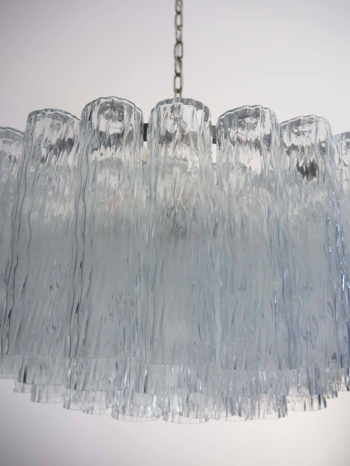 Murano Glass Chandelier – 101 Tuber – Textured – Transparent