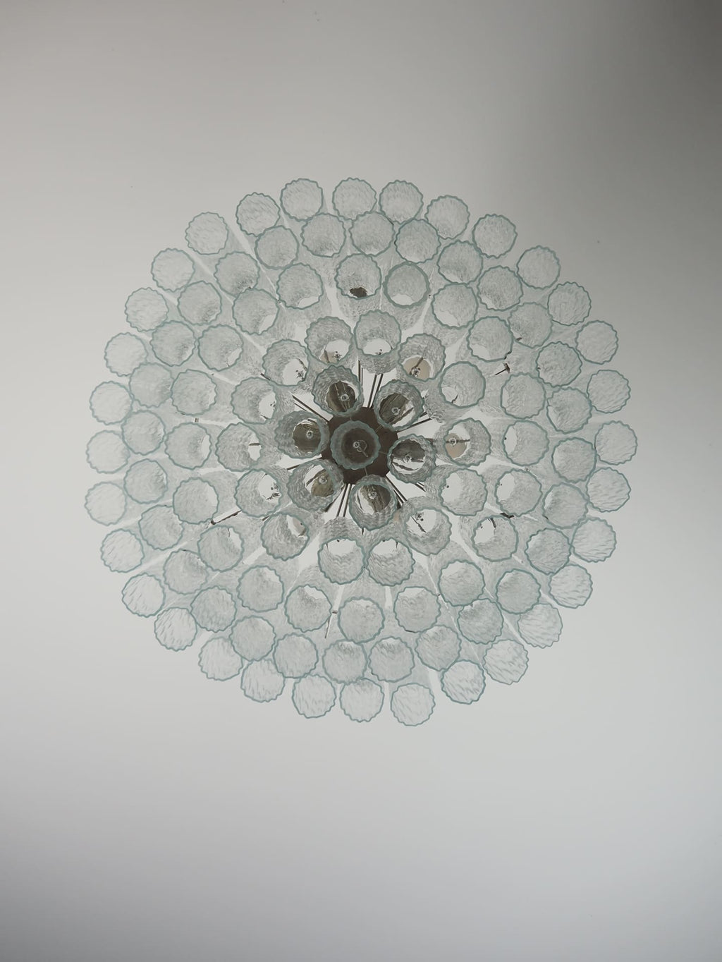 Murano Glass Chandelier – 101 Tuber – Textured – Transparent